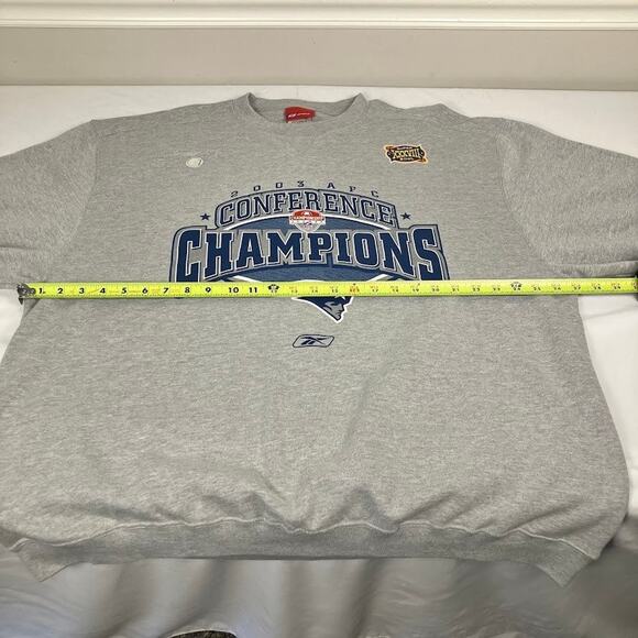 NEW ENGLAND PATRIOTS 2003 AFC Champions Sweatshirt Size XL VINTAGE Deadstock - Picture 8 of 10